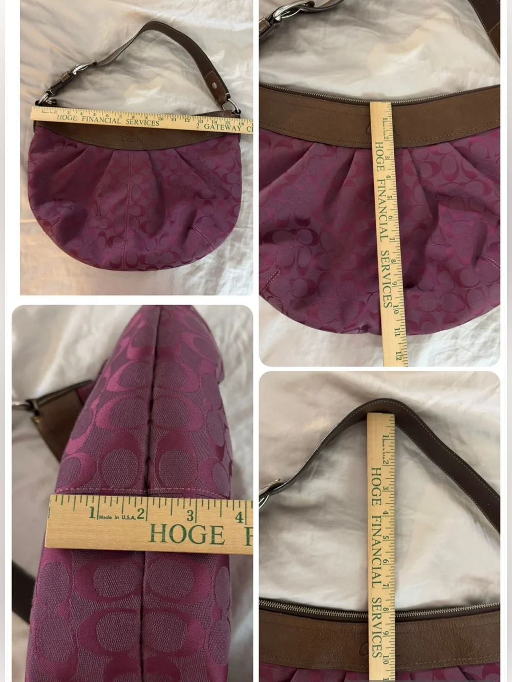 Coach Large Vintage Amethyst Soho Hobo Pleated Shoulder Bag and Matching Key Fob